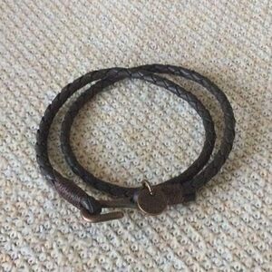 Capitol & Co. braided leather double wrap bracelet